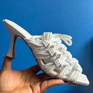 ASOS DESIGN WIDE FIT HENLEY ROPE TIE LEG COLOR NATURAL SIZE UK 7 EU 40 US 9